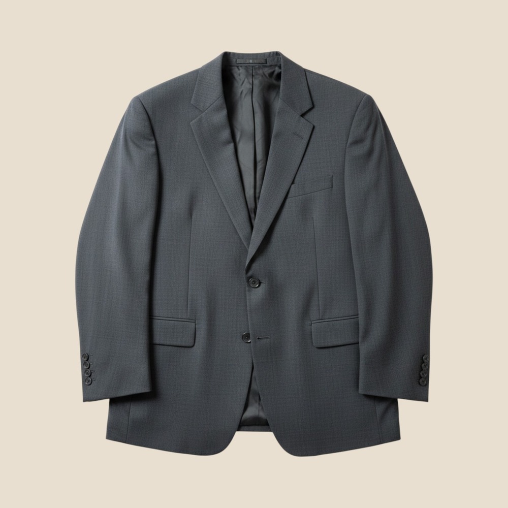 Blazer Jos. A. Bank 44R Charcoal Gray 100% Wool Two Button Single Vent Jacket